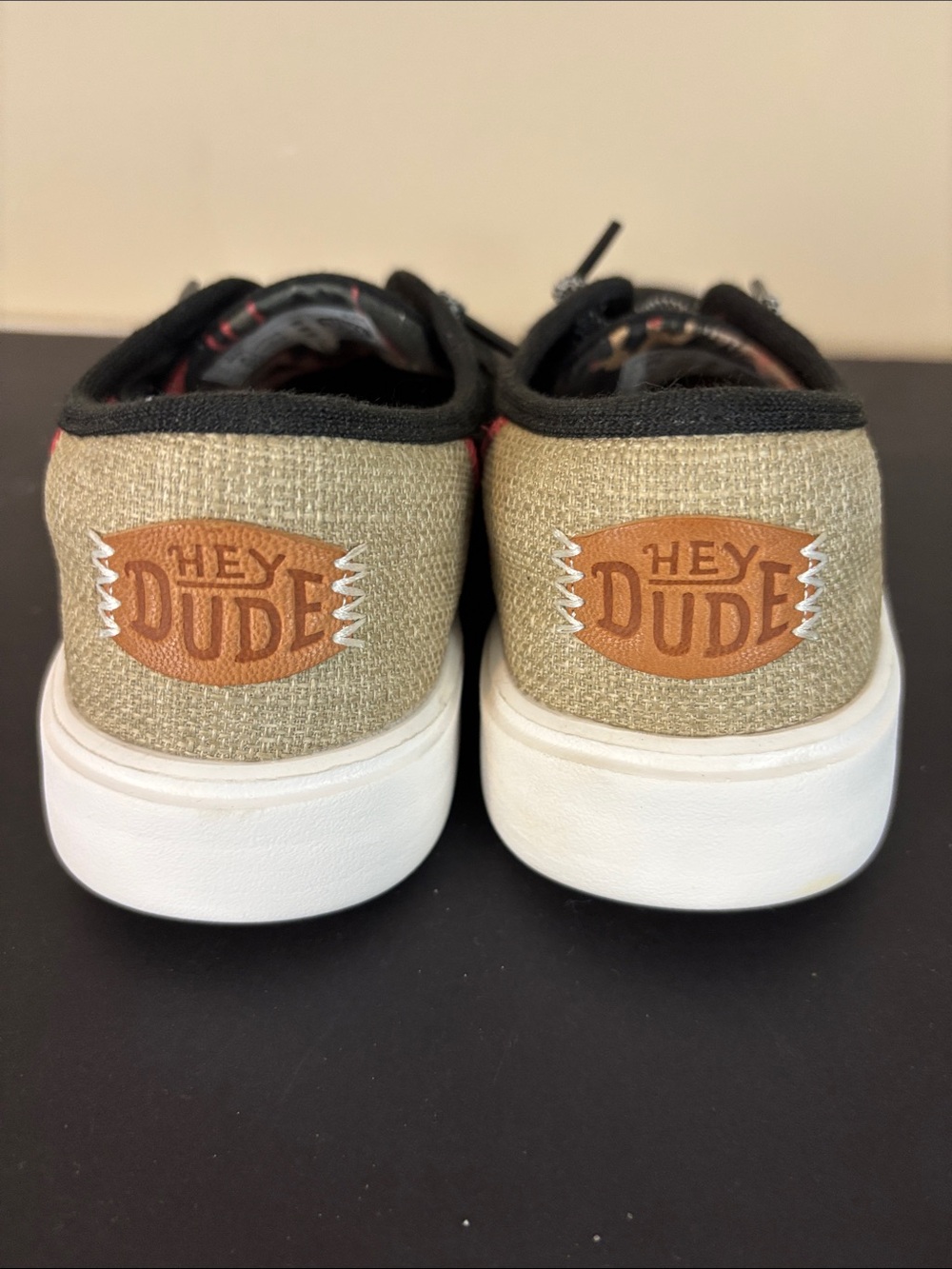 Hey Dude Cody Craft Black and Tan Canvas Slip-on Shoes Size 6 - Picture 11 of 15